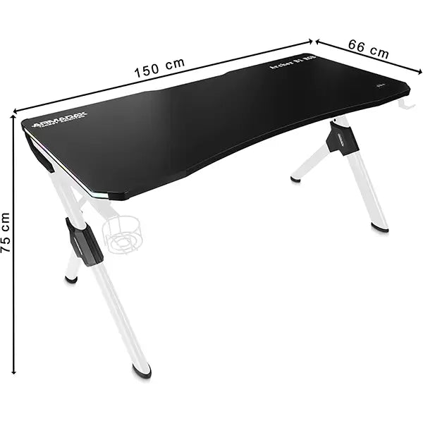 Bureau Gamer ArmadaX Archer B1 RGB 150cm Blanc