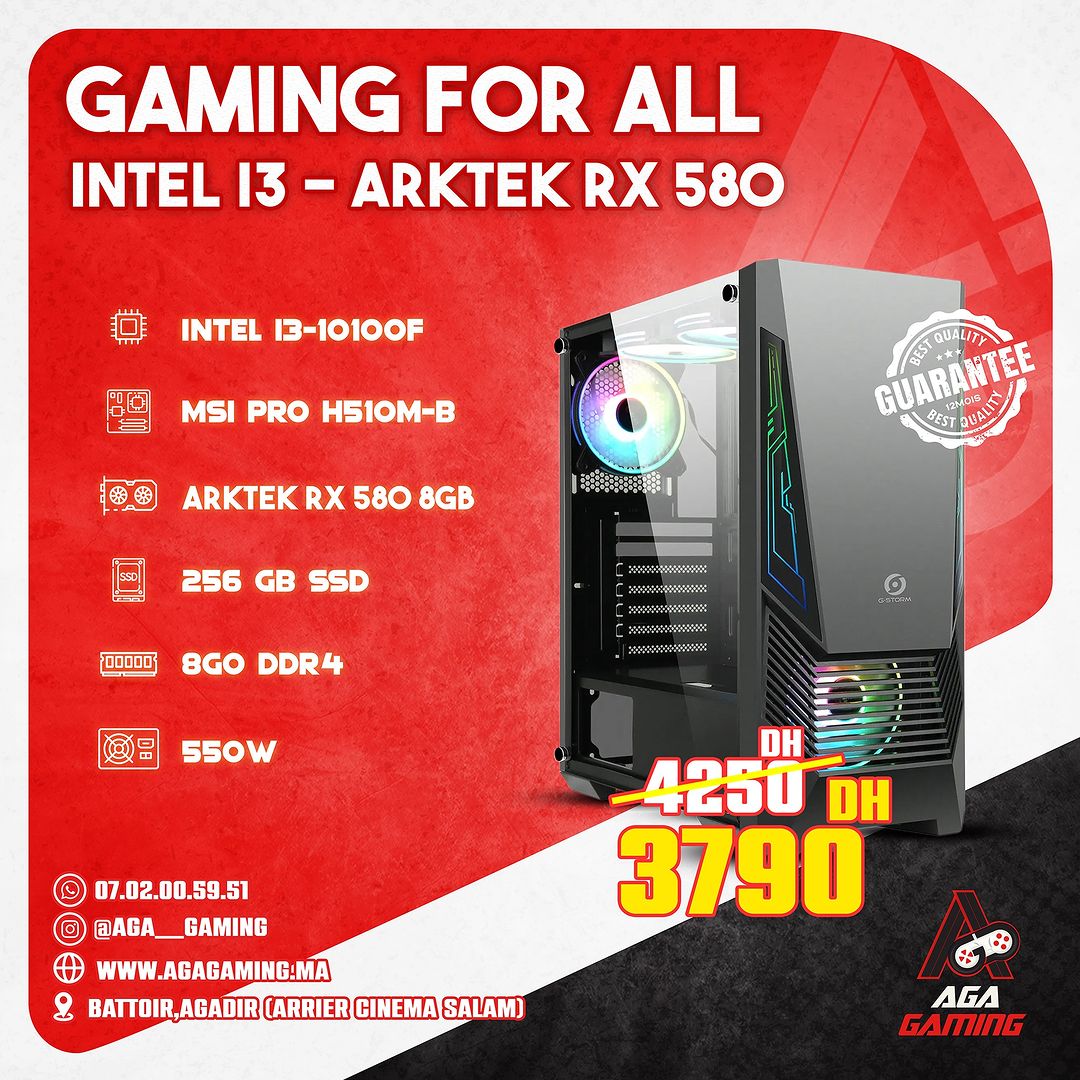 Pc Gamer i3-10100f / RX 580 8Gb