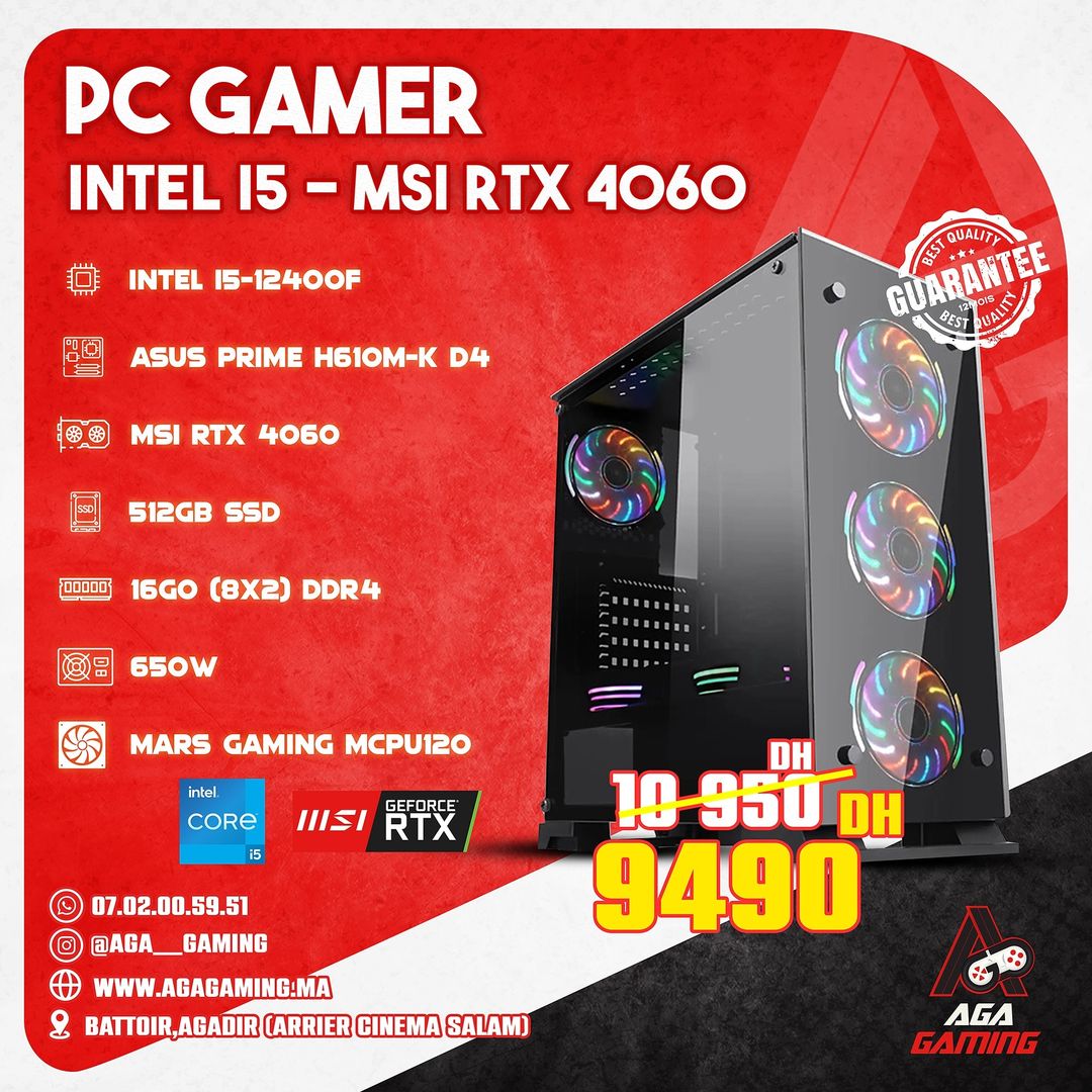 Pc Gamer Intel i5-12400F/ MSI RTX 4060