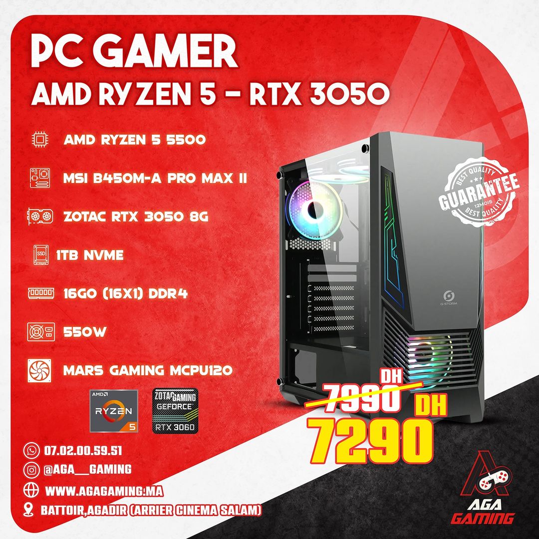 Pc Gamer Ryzen 5 5600 / RTX 3050 8Gb