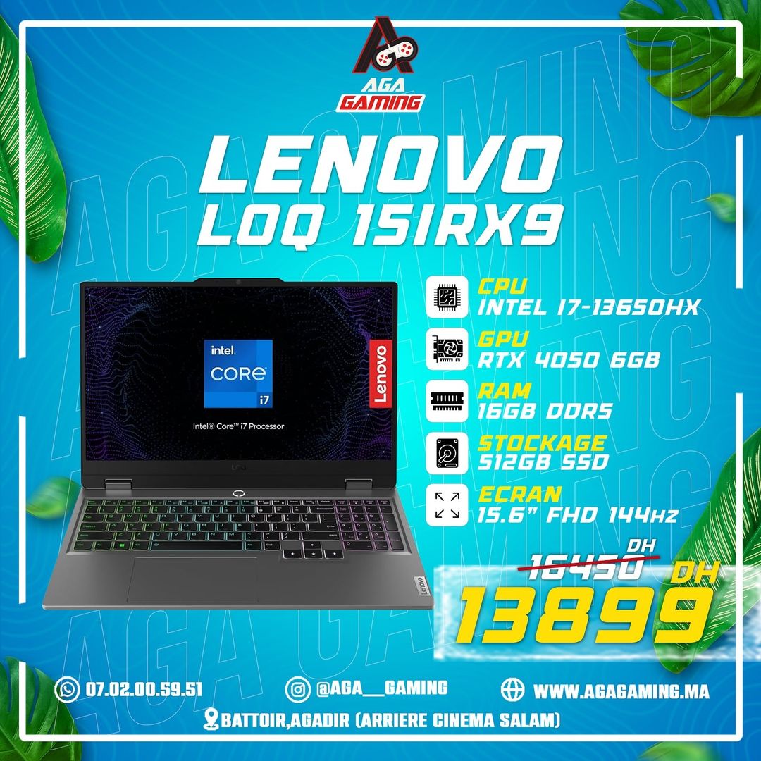 Lenovo LOQ 15IRX9 (i7-13650HX/16GB DDR5/512GB SSD/RTX 4050/15.6″ FHD 144Hz)