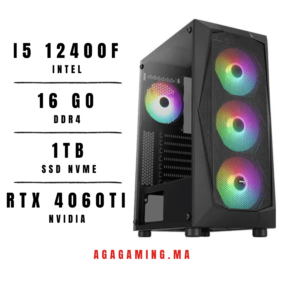 PC Gamer i5 12400F/1TB SSD/16GB/RTX4060Ti