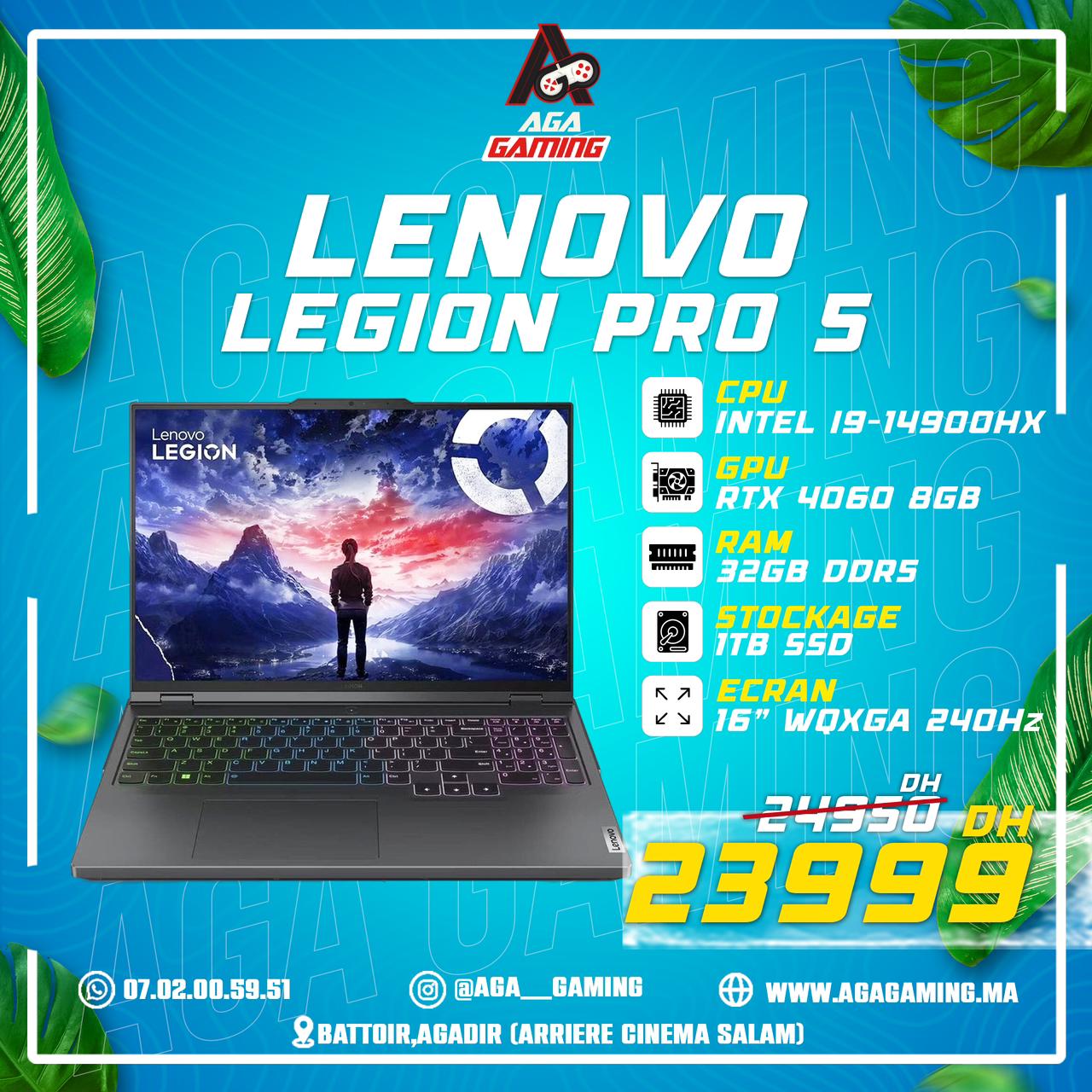 Lenovo Legion Pro 5 16IRX9 (i9-14900HX/32GB DDR5/1TB SSD/RTX 4060/16″ WQXGA 240Hz)