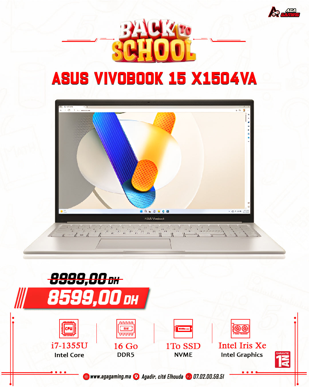 ASUS Vivobook 15 X1504VA I7/1To