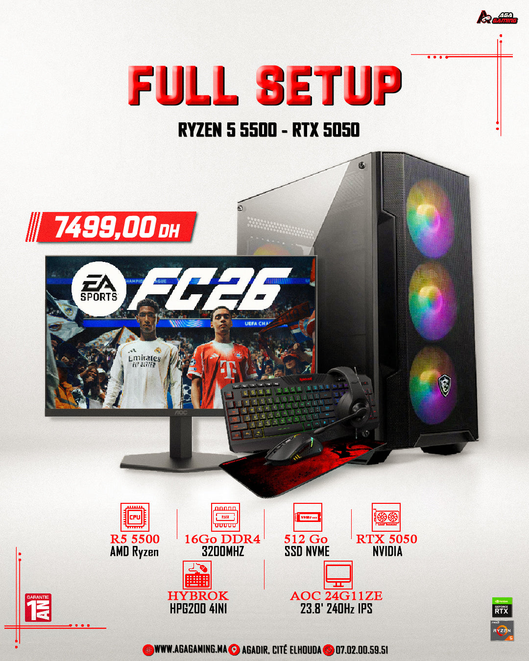 Full Setup Ryzen 5 5500 - RTX 5050