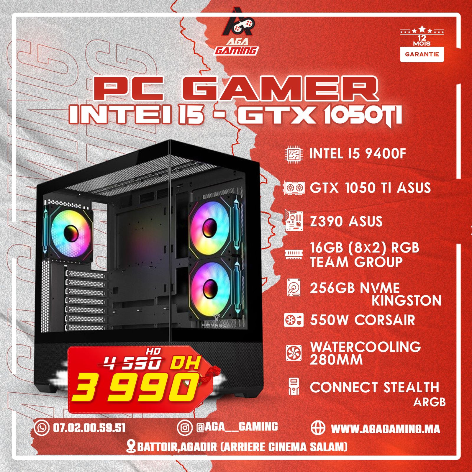 PC Gamer Intel i5-9400F/16GB DDR4/Asus GTX 1050 TI