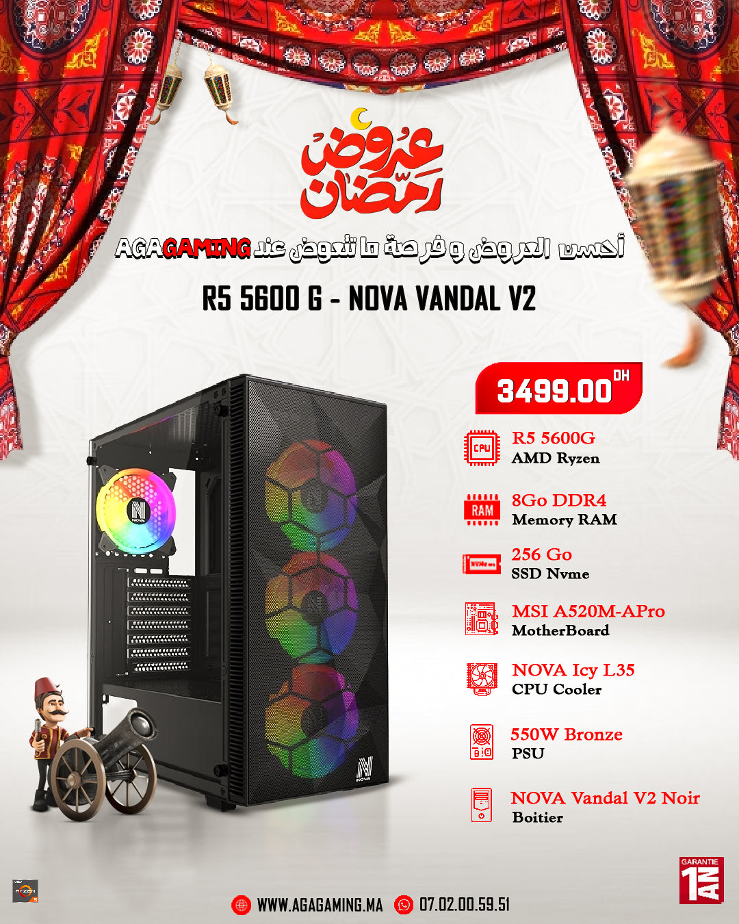 G Rasool Pc PC Gamer R5 5600 G - NOVA Vandal V2 – AgaGaming