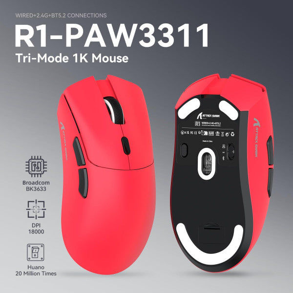 ATTACK SHARK R1 RED – AgaGaming