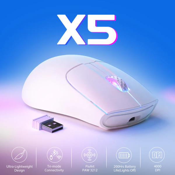 ATTACK SHARK X5 (White)