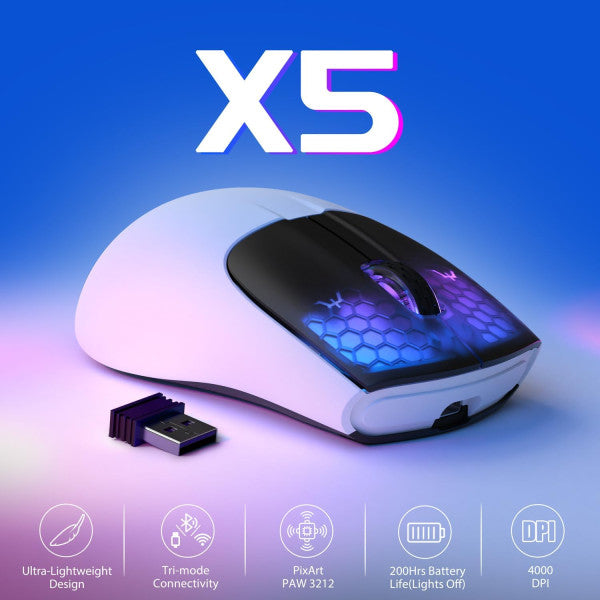 ATTACK SHARK X5 (White&Black)