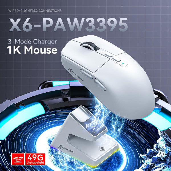 ATTACK SHARK X6 WHITE – AgaGaming