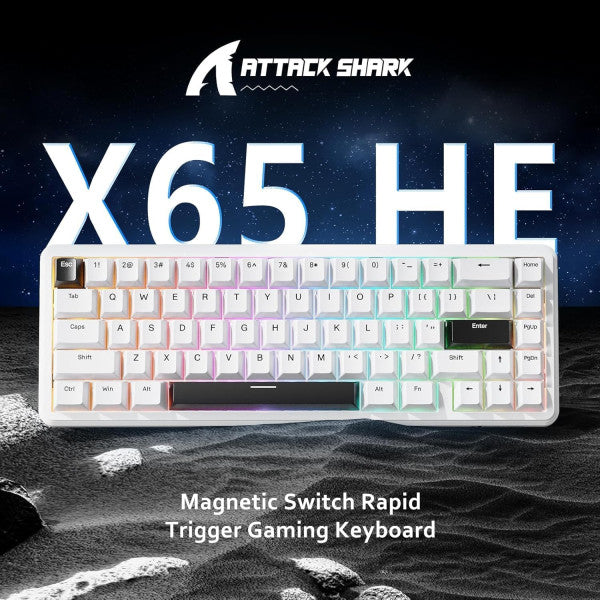 ATTACK SHARK X65 HE Rapid Trigger White (Magnetic Switch)