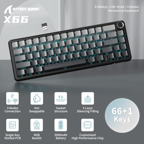 ATTACK SHARK X66 Moonlit Night (Strawberry Switch)