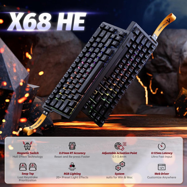 ATTACK SHARK X68 HE BLACK (Magnetic Switch)