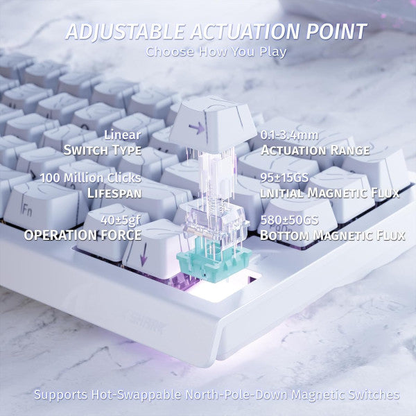 ATTACK SHARK X68 HE White Contours (Magnetic Switch)