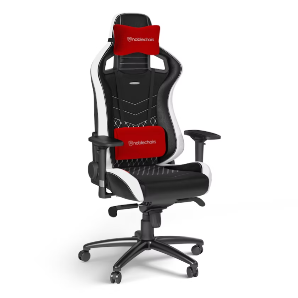 Noblechairs EPIC Real Leather Black/Red/White