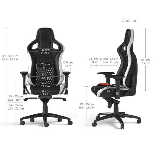 Noblechairs EPIC Real Leather Black/Red/White