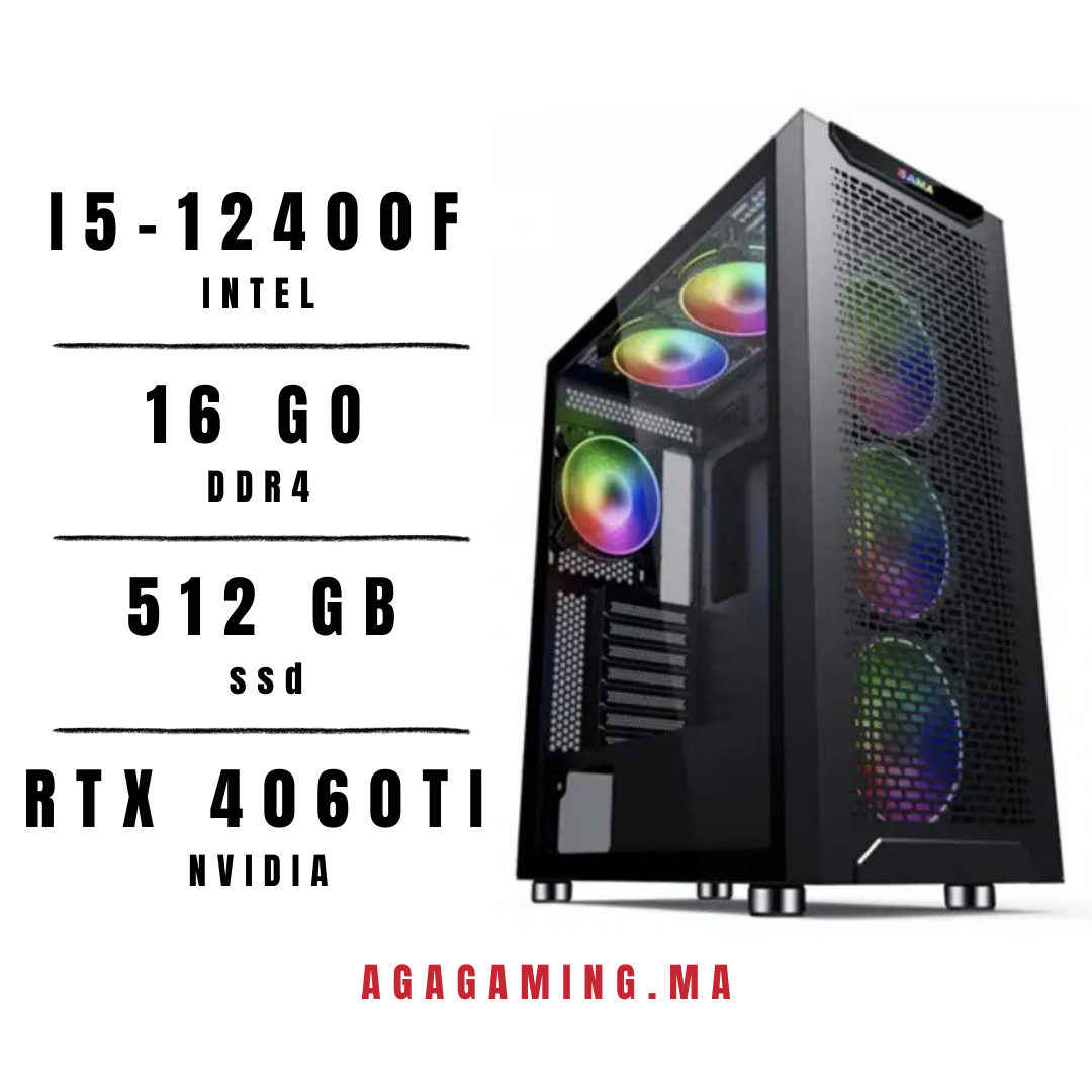 Pc Gamer intel I5 12400F / RTX 4060 TI