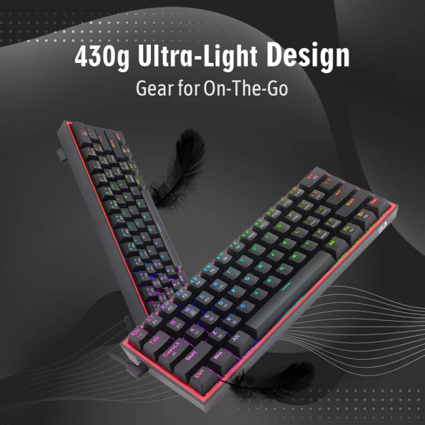 Redragon K616 Fizz PRO 60% Wireless RGB Red Switches (Black)