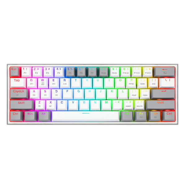 Redragon K616 Fizz PRO 60% Wireless RGB Red Switches (White/Gray)