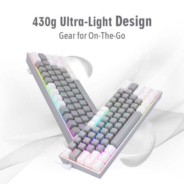 Redragon K616 Fizz PRO 60% Wireless RGB Red Switches (White/Gray)