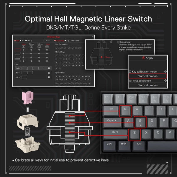 Redragon K617 FIZZ 60% Rapid Trigger Wired Magnetic Switch