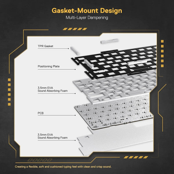 Redragon K649 78% Wired Mechanical Keyboard (Black/Yellow)