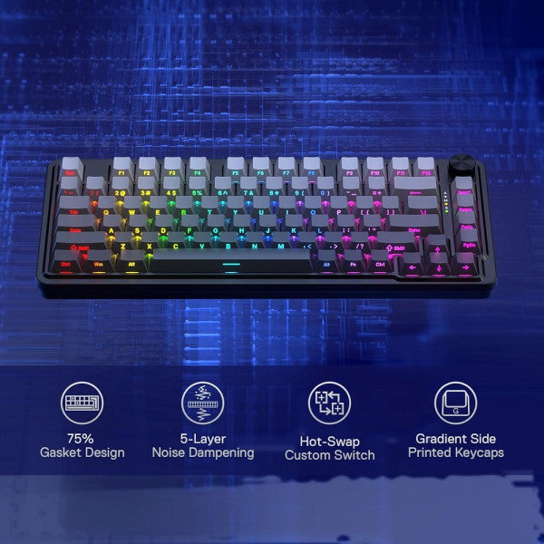 Redragon K673 PRO 75% Wireless RGB Red Switches (Concrete Jungle)