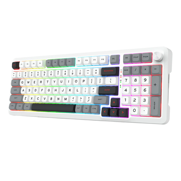 Redragon K688 Pro Wireless Mechanical Keyboard (White/Gray/Black)