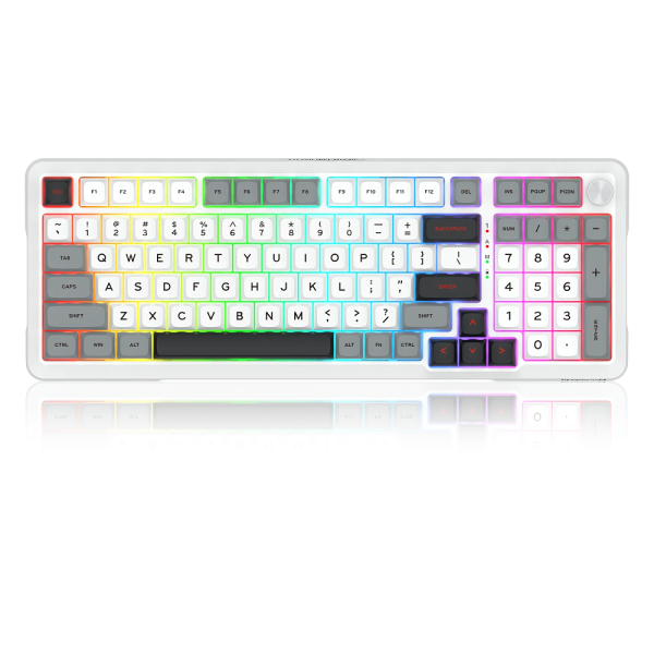 Redragon K688 Pro Wireless Mechanical Keyboard (White/Gray/Black)