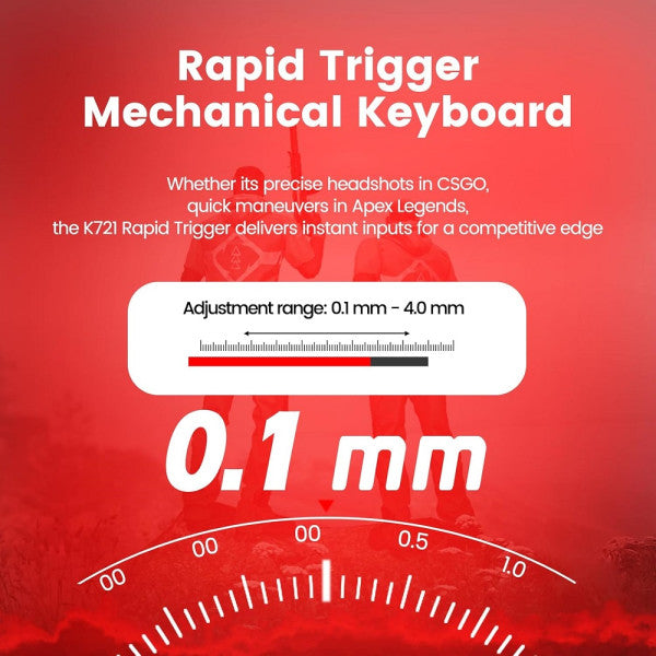 Redragon K721 Rapid Trigger Wired Mechanical Keyboard (Burgundy Red)