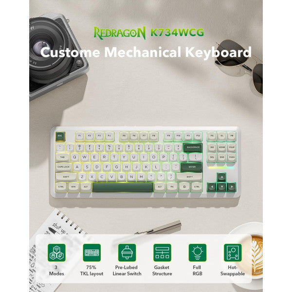 Redragon K734 Wildslash Wireless Mechanical Keyboard (GlowArc)