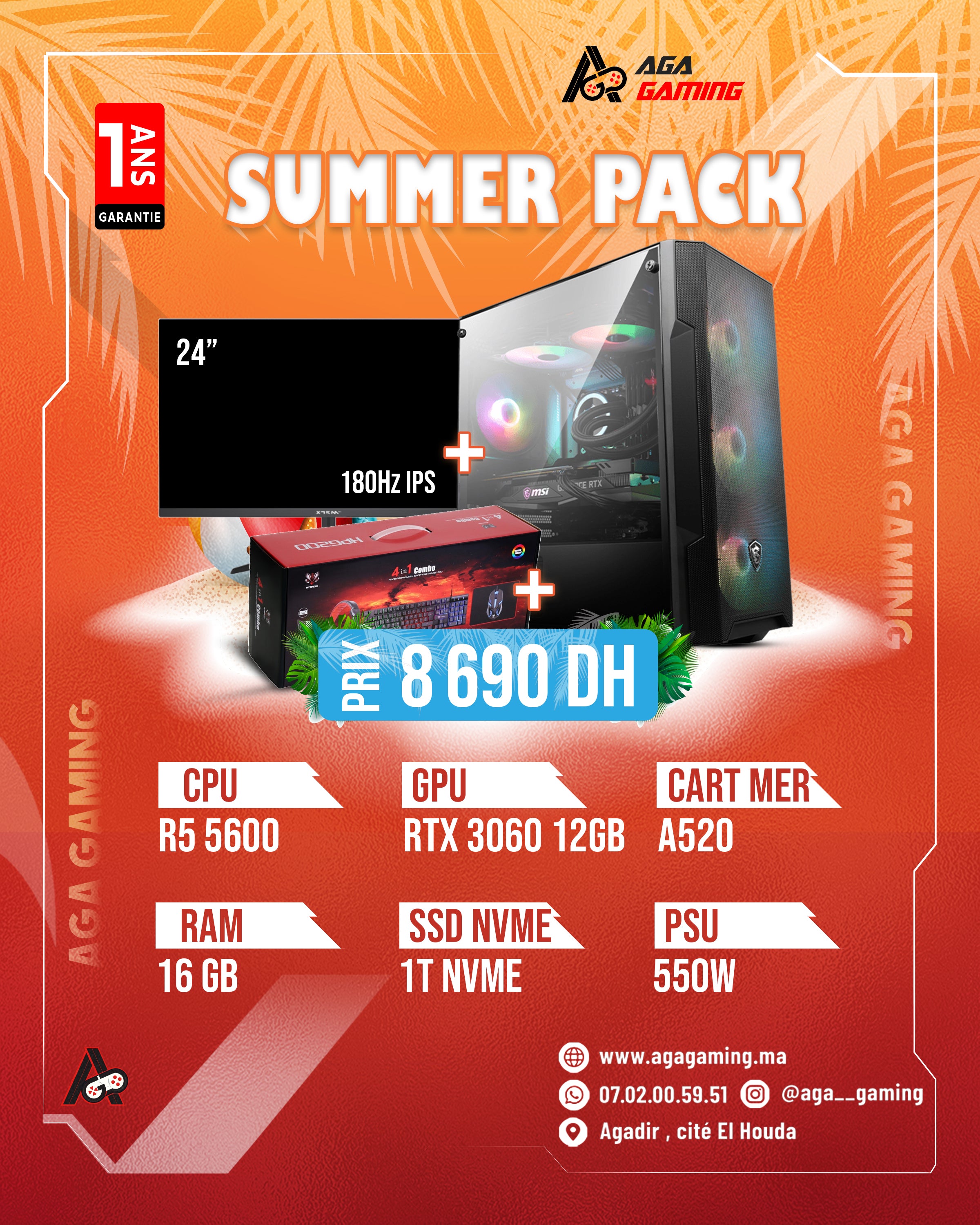 Summer PACK PC Gamer Ryzen 5600 - RTX 3060 12GB