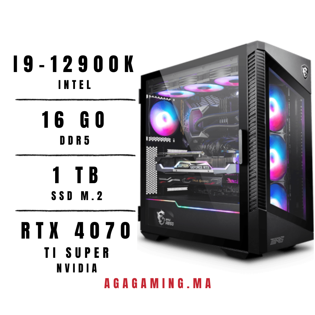 Pc Gamer i9-12900k/16Gb ddr5/1Tb NVMe/MSI RTX 4070 TI Super 16GB